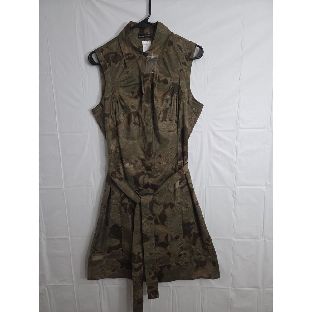 NWT New York & Company Sleeveless Midi Dress Womens Size 6 Camo Cotton Blend